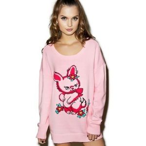 Ironfist pink oversized bunny sweater